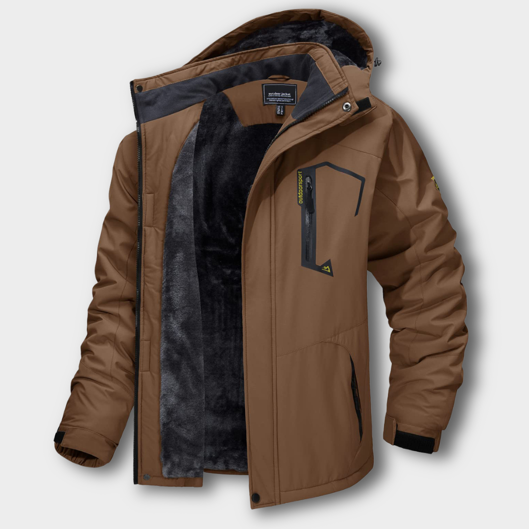 Veste Imperméable à Capuche et Poches Zippées pour Homme