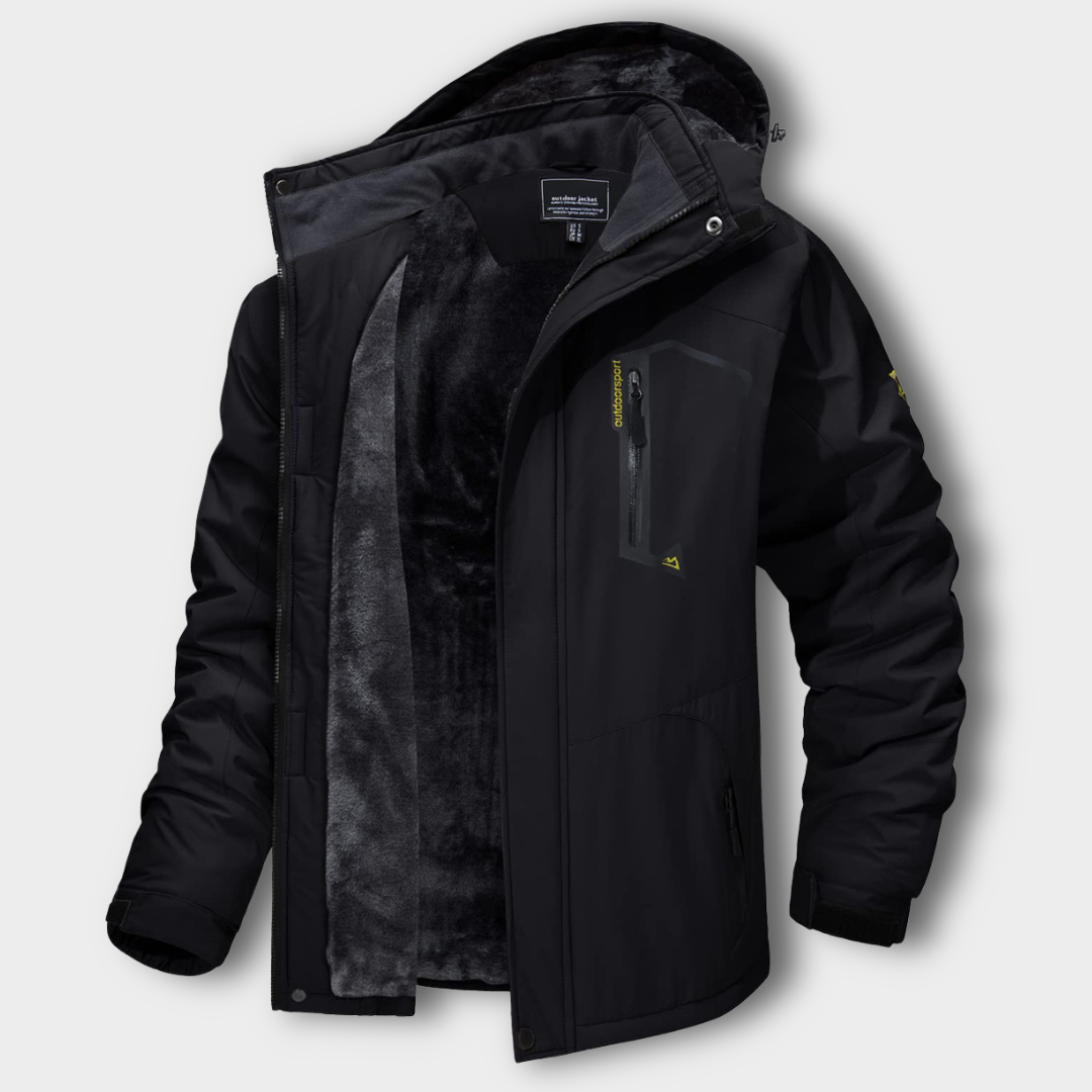 Veste Imperméable à Capuche et Poches Zippées pour Homme