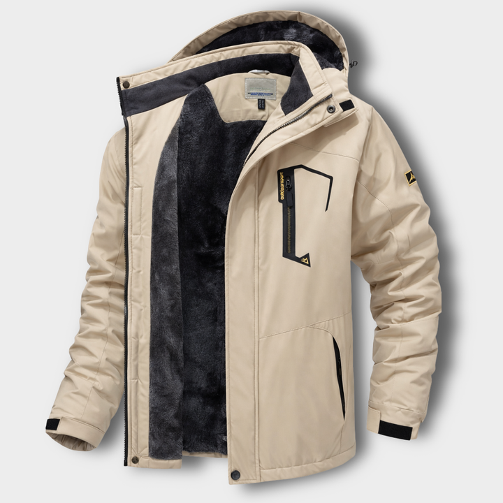 Veste Imperméable à Capuche et Poches Zippées pour Homme