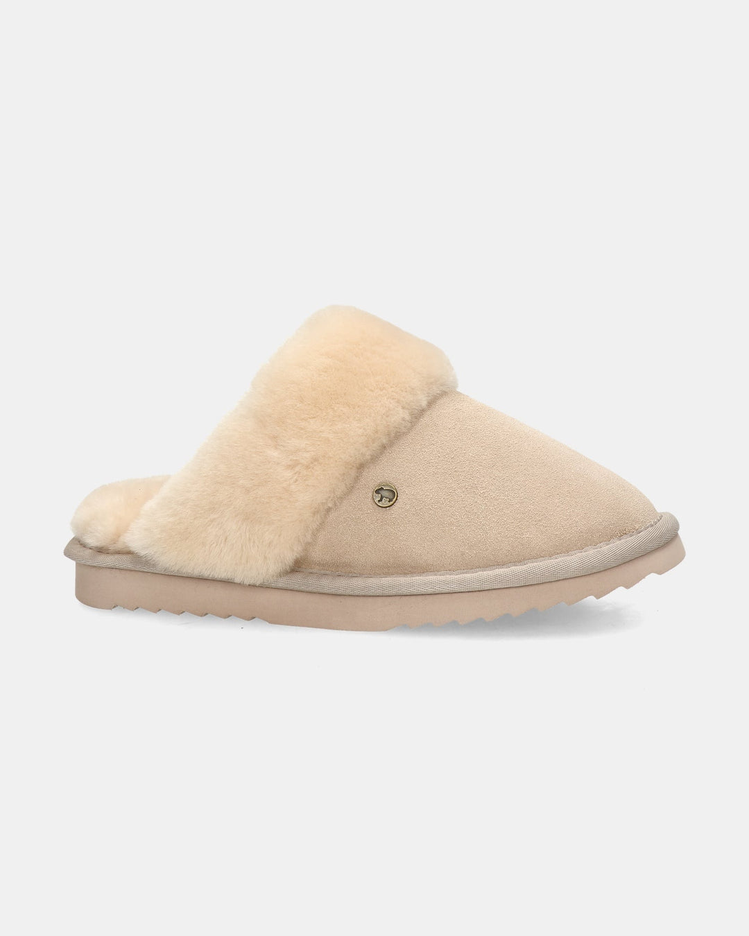 Chaussons Mules en Daim Doublés Fourrure pour Femme