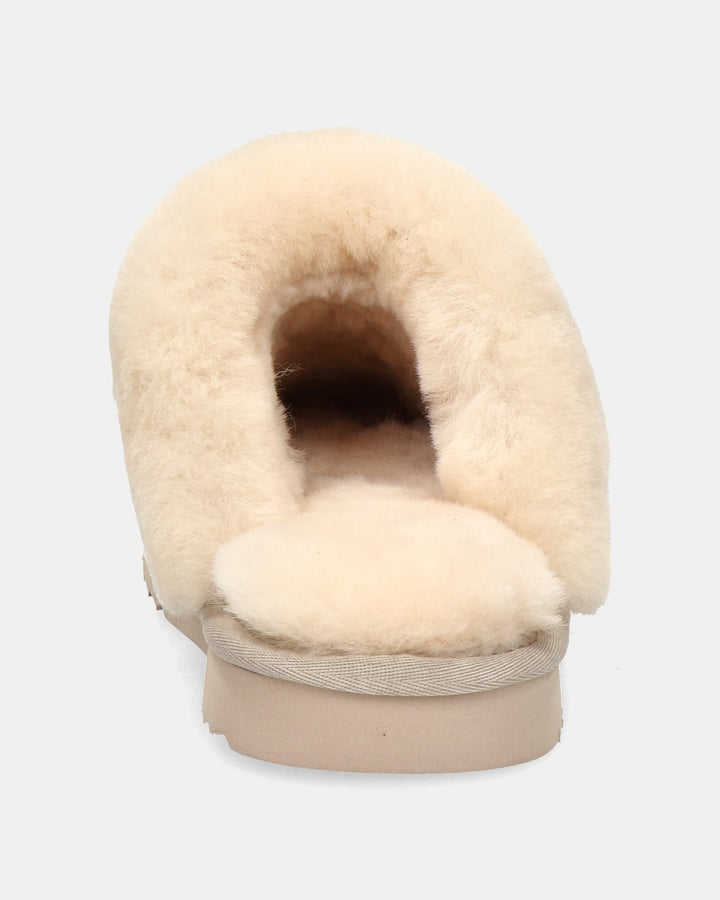 Chaussons Mules en Daim Doublés Fourrure pour Femme