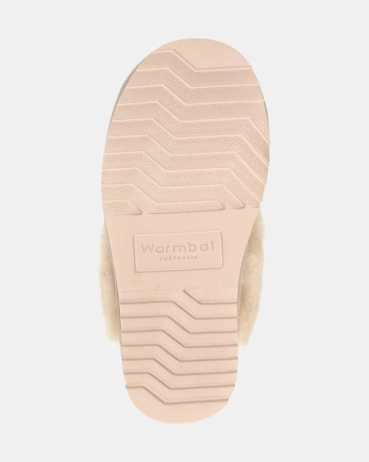 Chaussons Mules en Daim Doublés Fourrure pour Femme