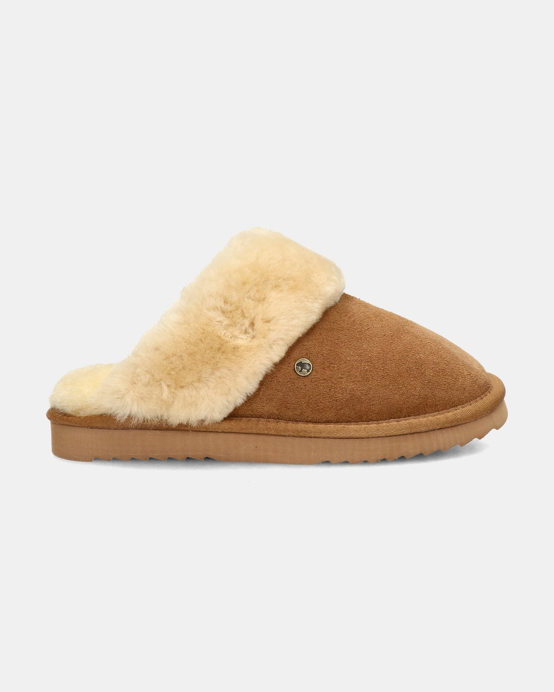Chaussons Mules en Daim Doublés Fourrure pour Femme