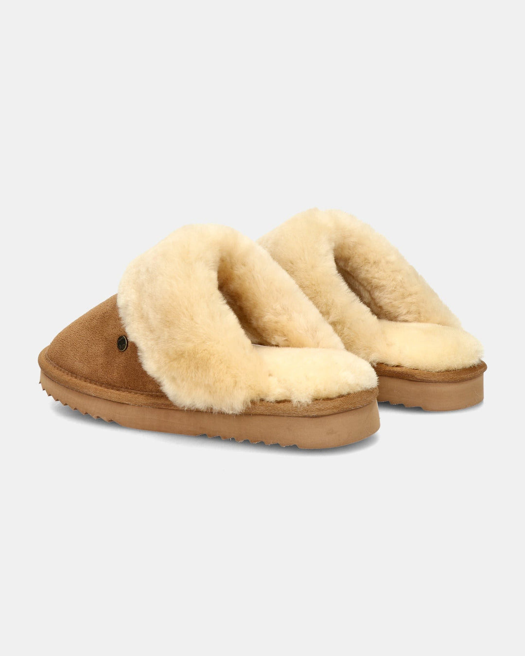Chaussons Mules en Daim Doublés Fourrure pour Femme