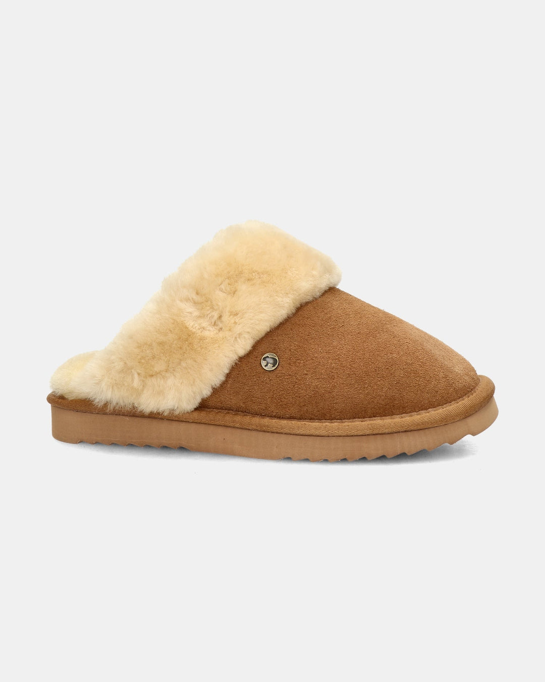Chaussons Mules en Daim Doublés Fourrure pour Femme