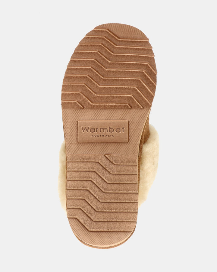 Chaussons Mules en Daim Doublés Fourrure pour Femme