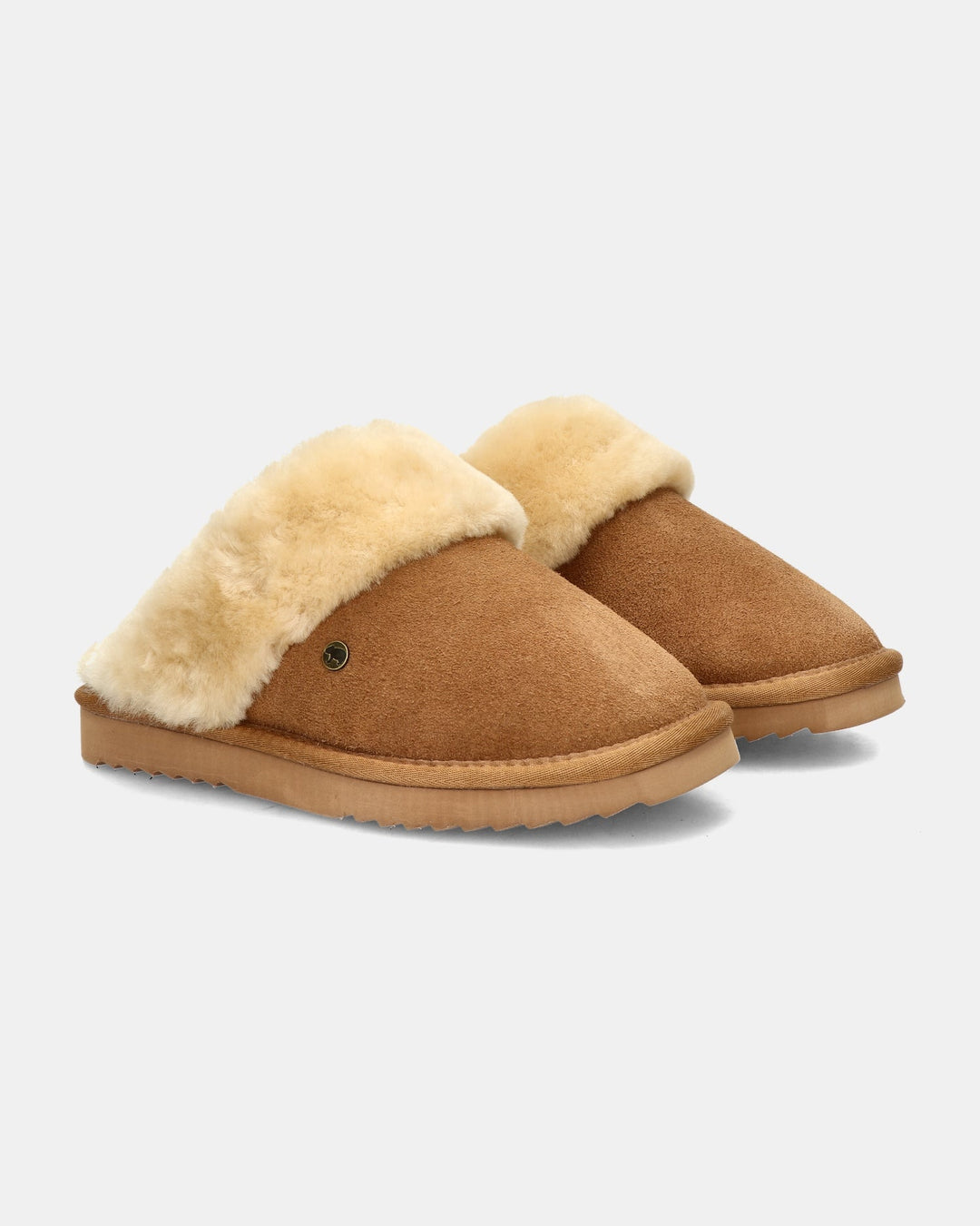 Chaussons Mules en Daim Doublés Fourrure pour Femme