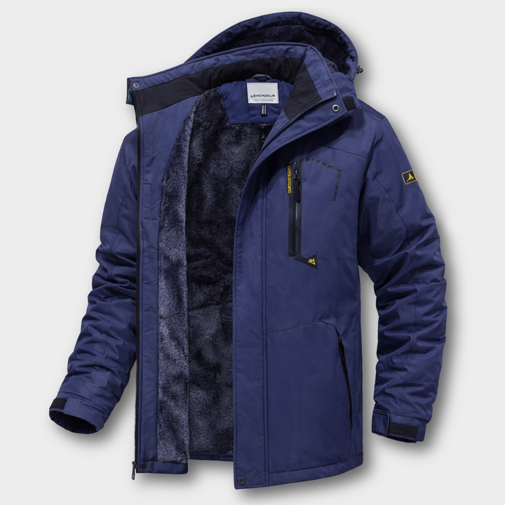 Veste Imperméable à Capuche et Poches Zippées pour Homme