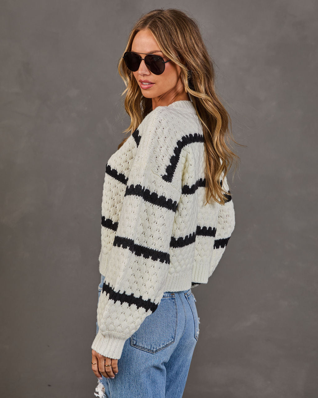 Pull Femme en Maille Rayé