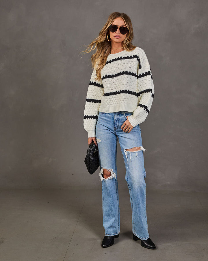 Pull Femme en Maille Rayé