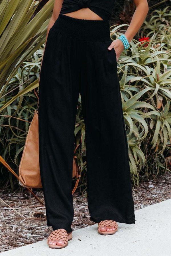 Carine | Pantalon palazzo taille haute pour femme