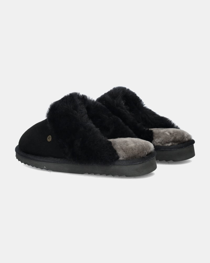 Chaussons Mules en Daim Doublés Fourrure pour Femme