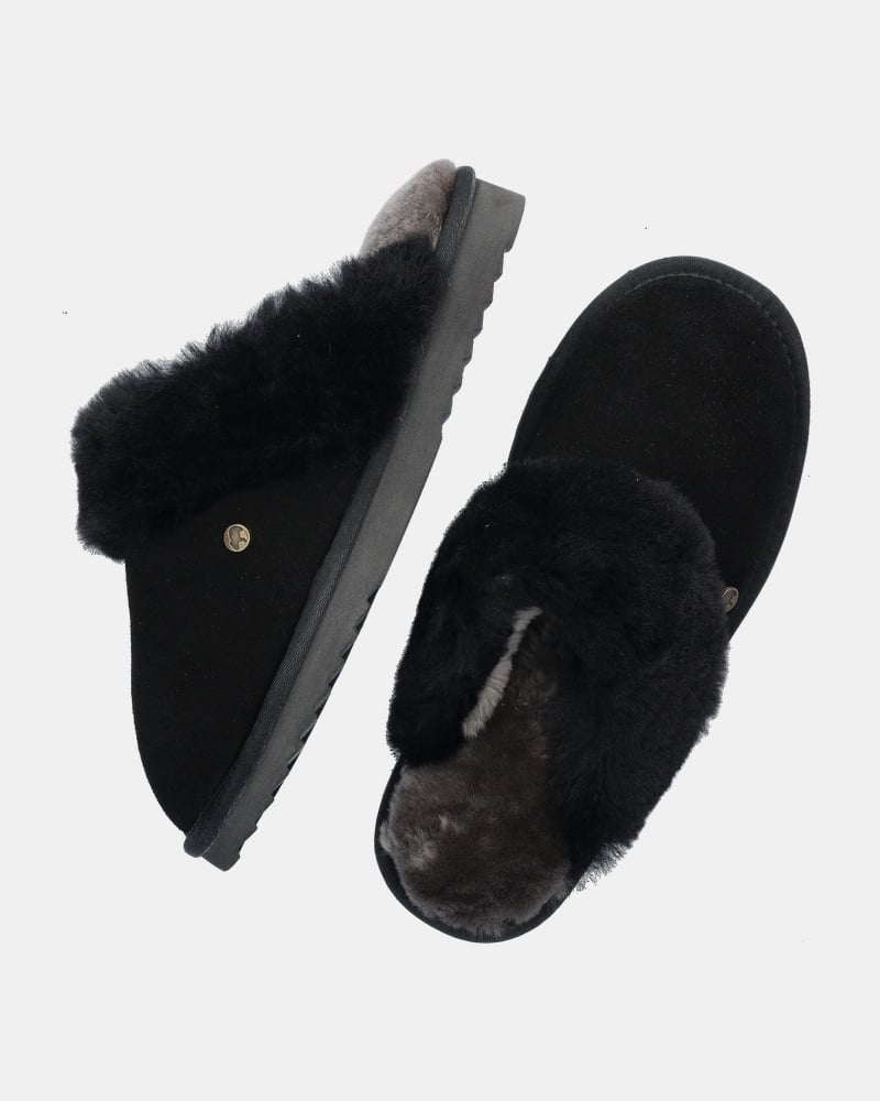 Chaussons Mules en Daim Doublés Fourrure pour Femme