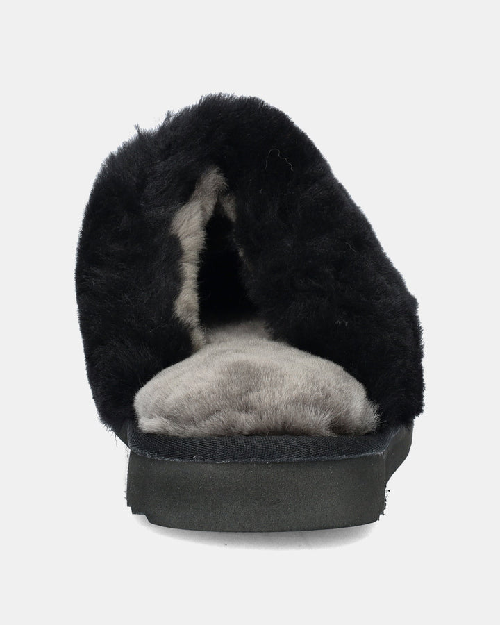 Chaussons Mules en Daim Doublés Fourrure pour Femme