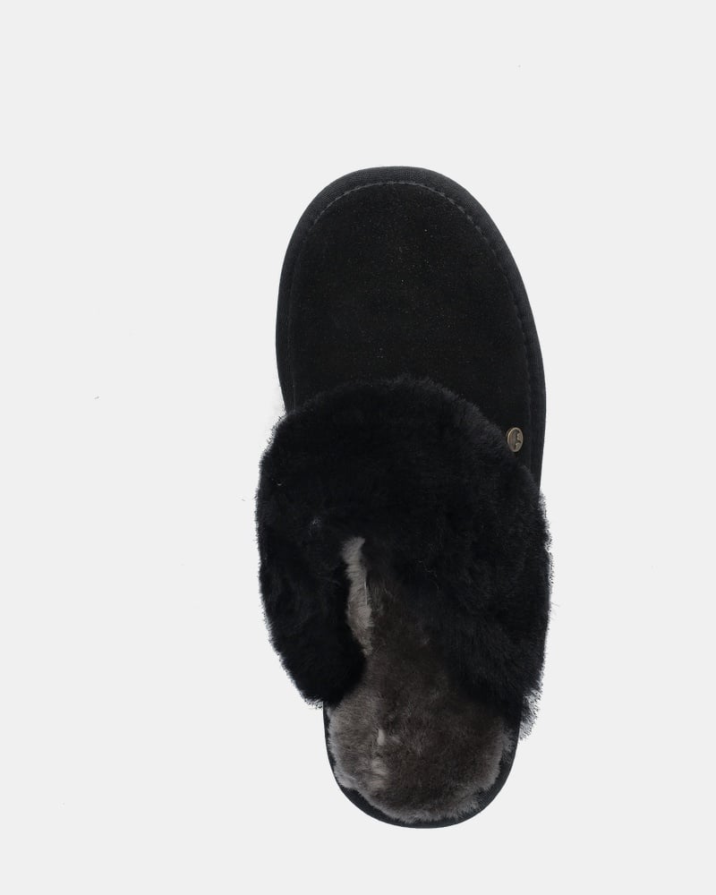Chaussons Mules en Daim Doublés Fourrure pour Femme