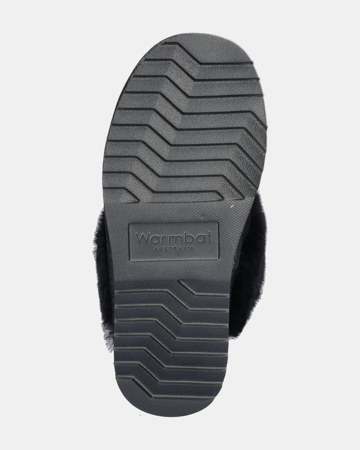 Chaussons Mules en Daim Doublés Fourrure pour Femme