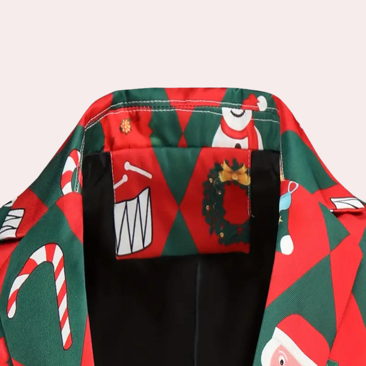 PAULOS - Blazer de Noël Tendance pour Hommes