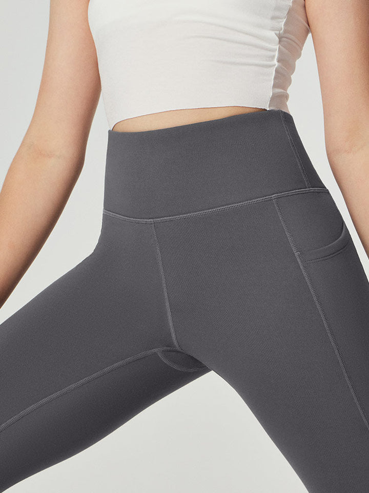 Legging Femme Taille Haute Doublé Polaire Avec Poches Latérales
