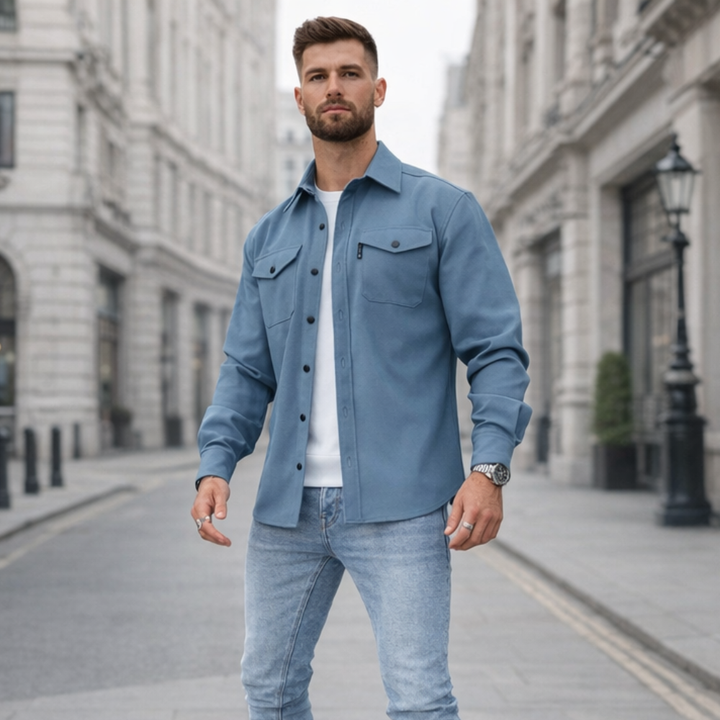 Surchemise Boutonnée à Poches Poitrine pour Homme