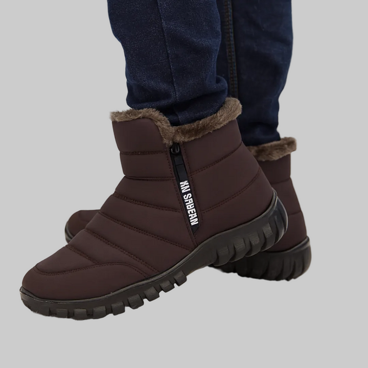 Bottes d'Hiver Homme Imperméables avec Zip Latéral et Semelle Antidérapante