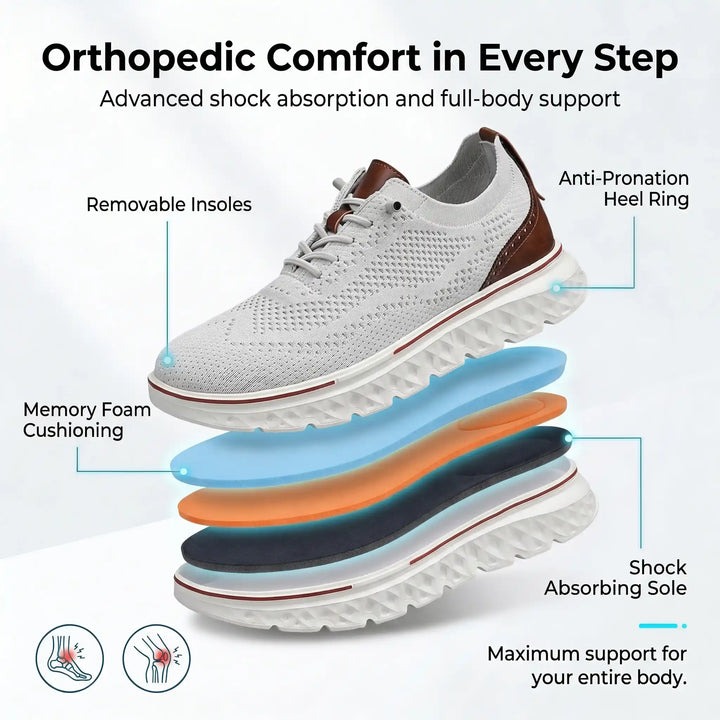 Chaussures Orthopédiques Homme Confort avec Semelles