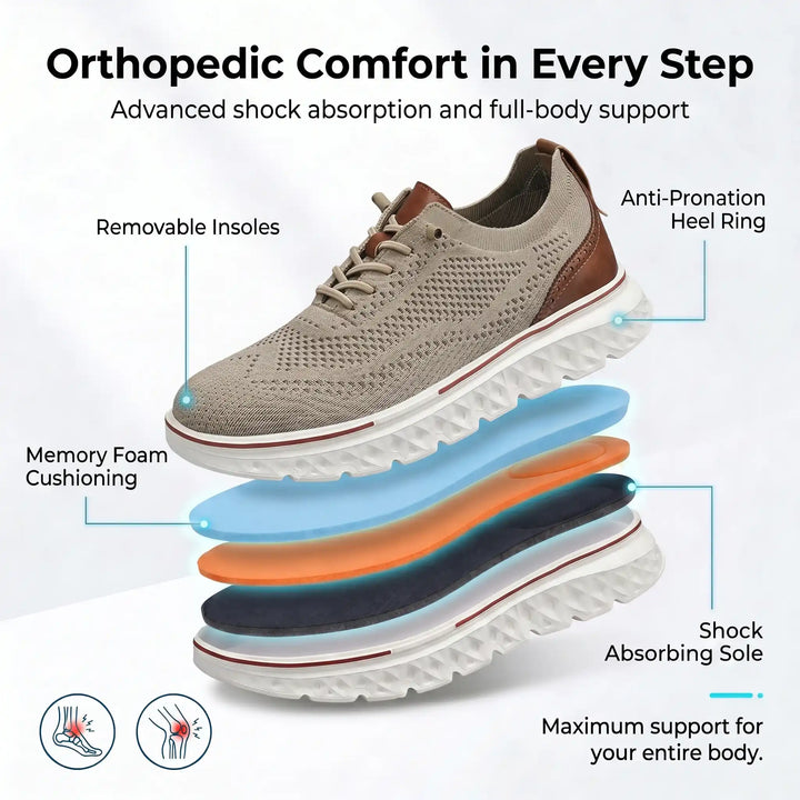 Chaussures Orthopédiques Homme Confort avec Semelles