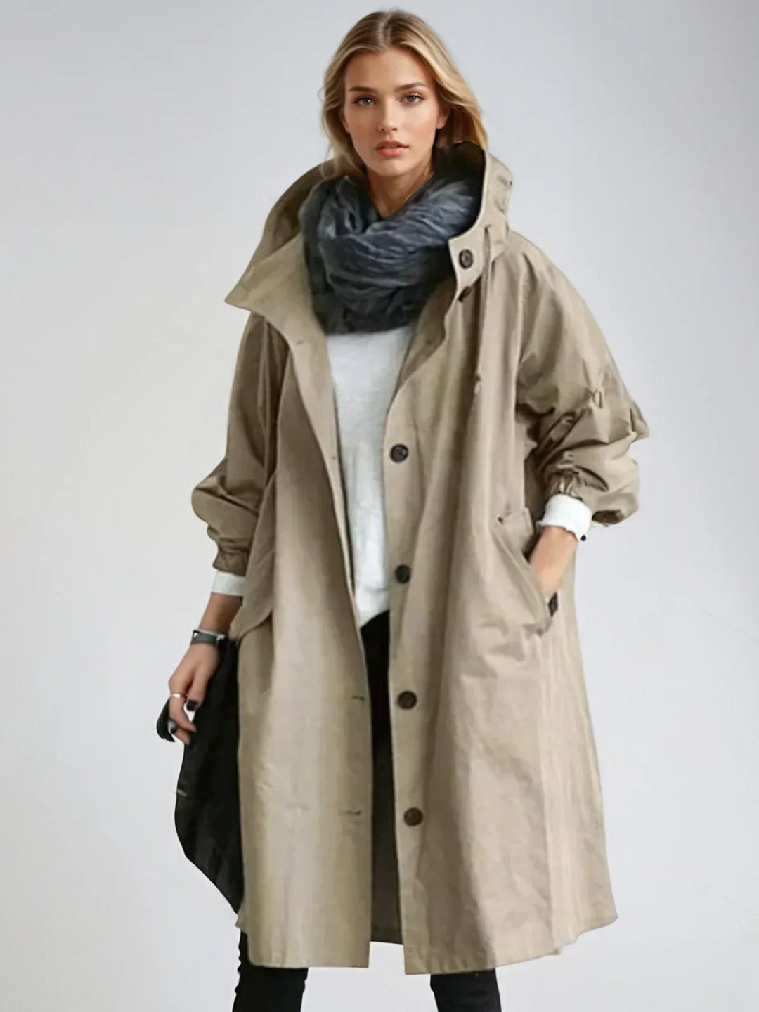 Imperméable Femme à Capuche Ceinturé