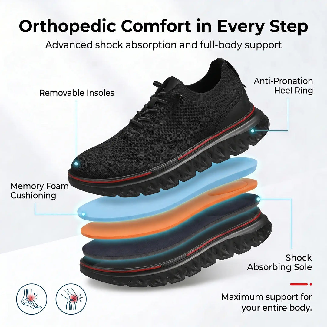 Chaussures Orthopédiques Homme Confort avec Semelles