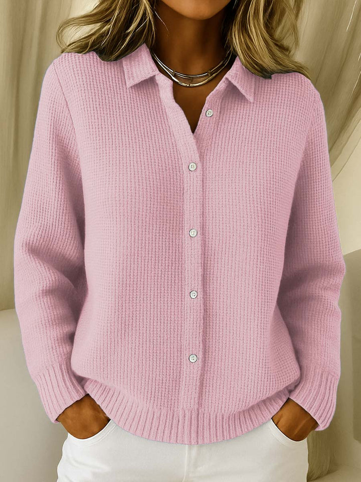 Cardigan Femme en Maille Col Chemise