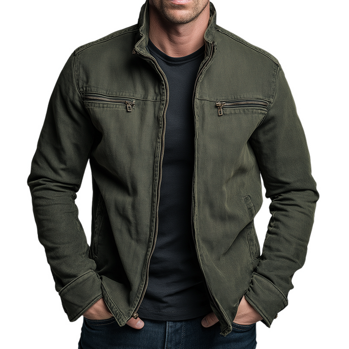 Veste Homme en Coton Style Vintage Zippée