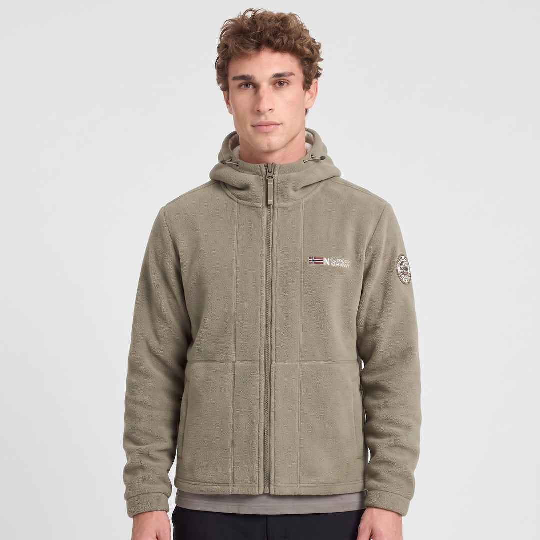Polaire Homme Coupe-Vent à Capuche Poches Zippées