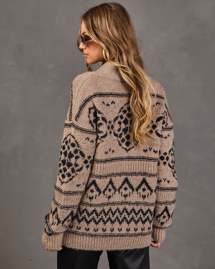 Gilet Femme en Maille à Motif Abstrait