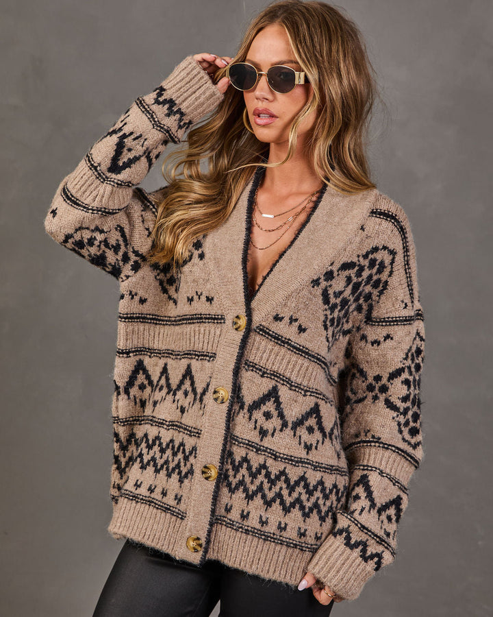 Gilet Femme en Maille à Motif Abstrait