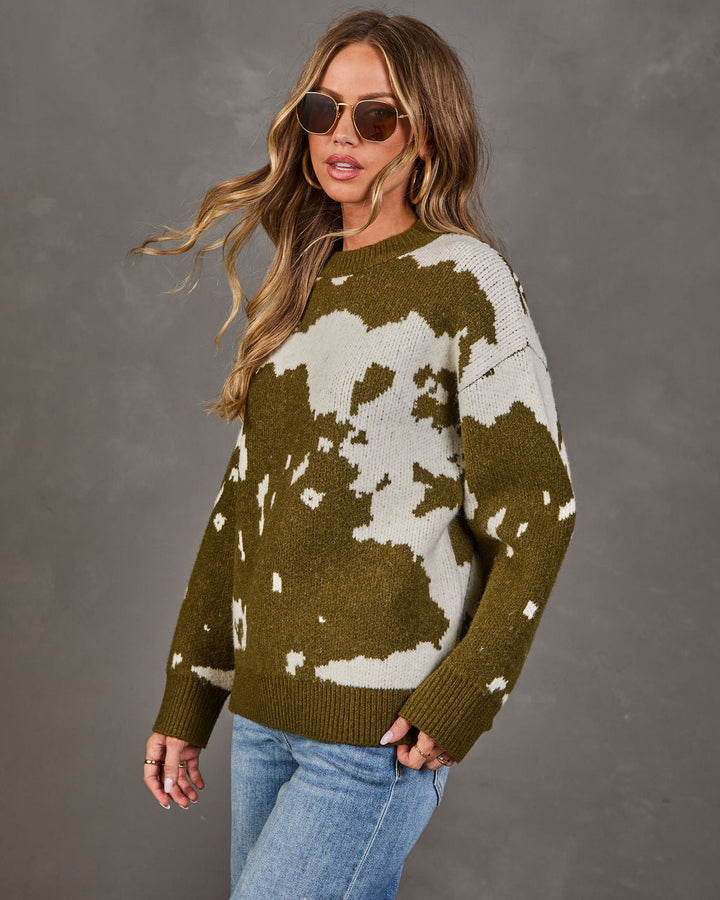 Pull Femme en Maille à Motif Abstrait