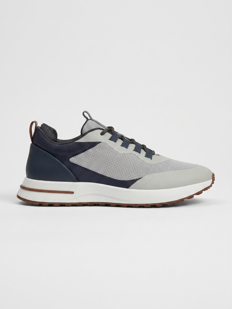 Baskets Homme Brume Fused Mesh Basses de Marche avec Semelle Blanche