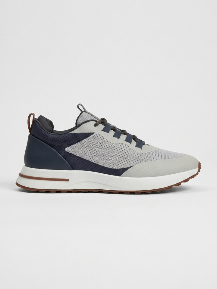 Baskets Homme Brume Fused Mesh Basses de Marche avec Semelle Blanche