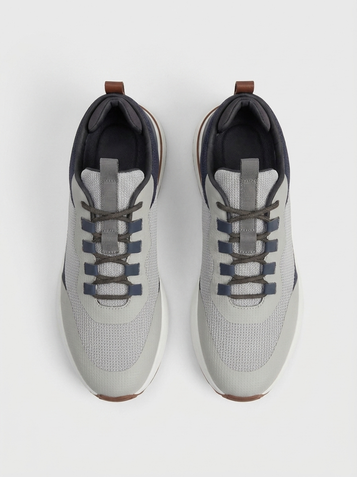 Baskets Homme Brume Fused Mesh Basses de Marche avec Semelle Blanche