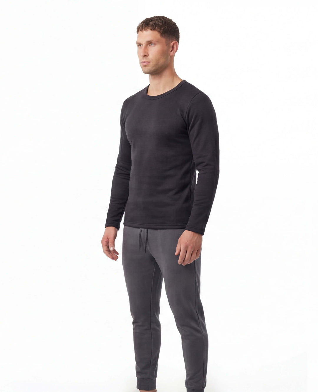 Sous Couche Homme Col Rond Doublure Polaire Manches Longues