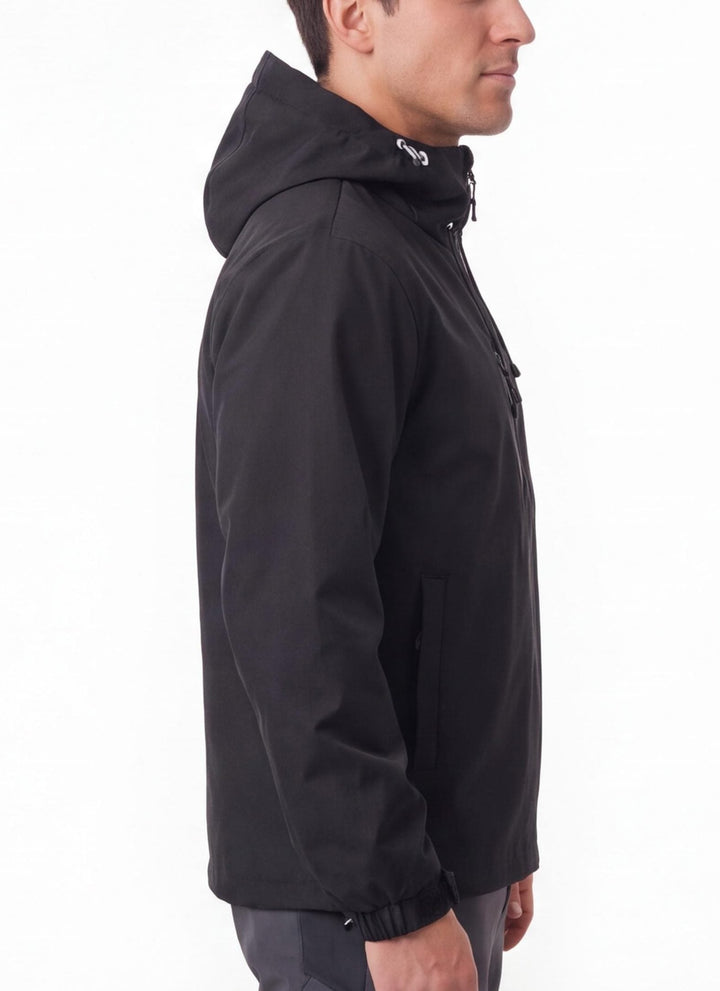 Veste De Randonnée Homme 3 Couches Ajustable Capuche Et Poches Zippées