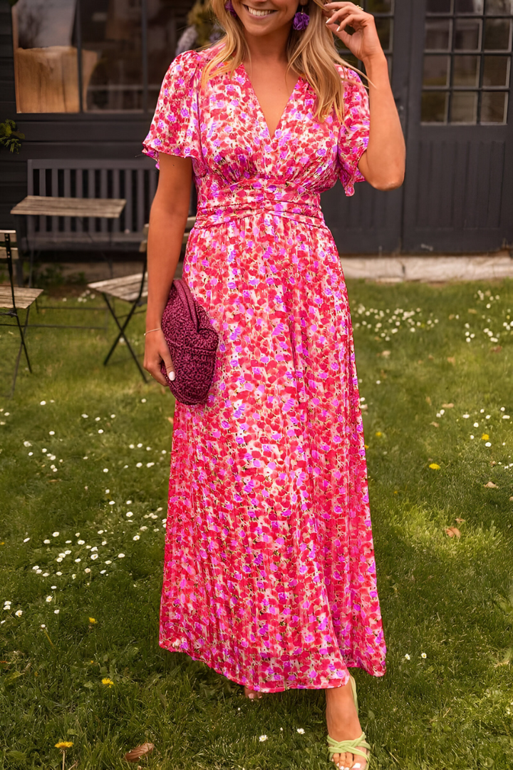 Hélène | Robe élégante fleurie ceinturée pour femmes