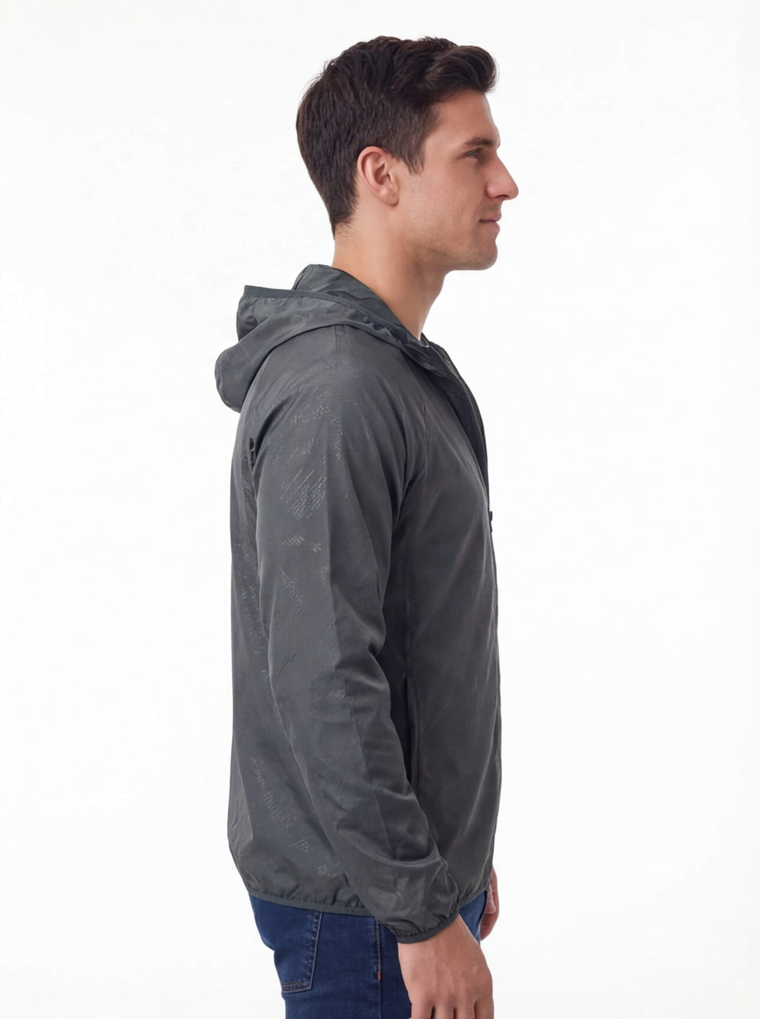 Coupe-Vent Homme Imperméable à Capuche Zip Intégral