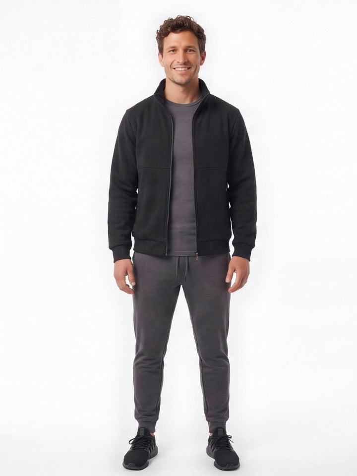 Veste Chauffante Homme USB À 8 Zones Doublure Polaire Et Col Montant