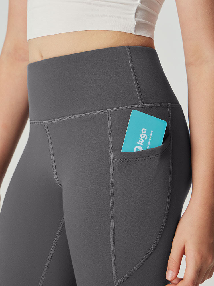 Legging Femme Taille Haute Doublé Polaire Avec Poches Latérales