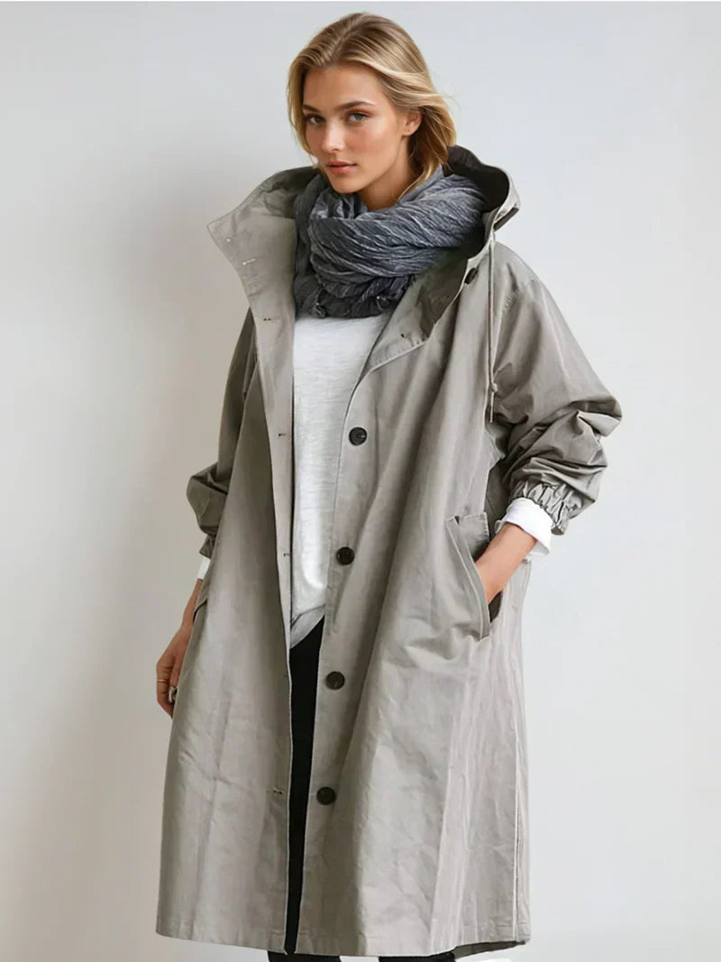 Imperméable Femme à Capuche Ceinturé