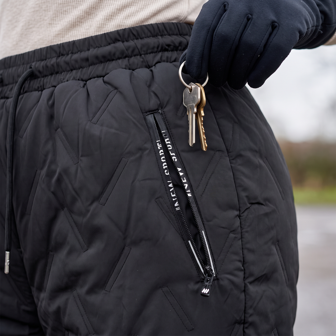 Pantalon d'Hiver Femme Doublé Sherpa Matelassé Taille Cordon