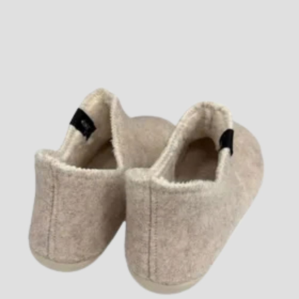 Chaussons Fermés en Textile Doublés et Semelle Antidérapante pour Femme