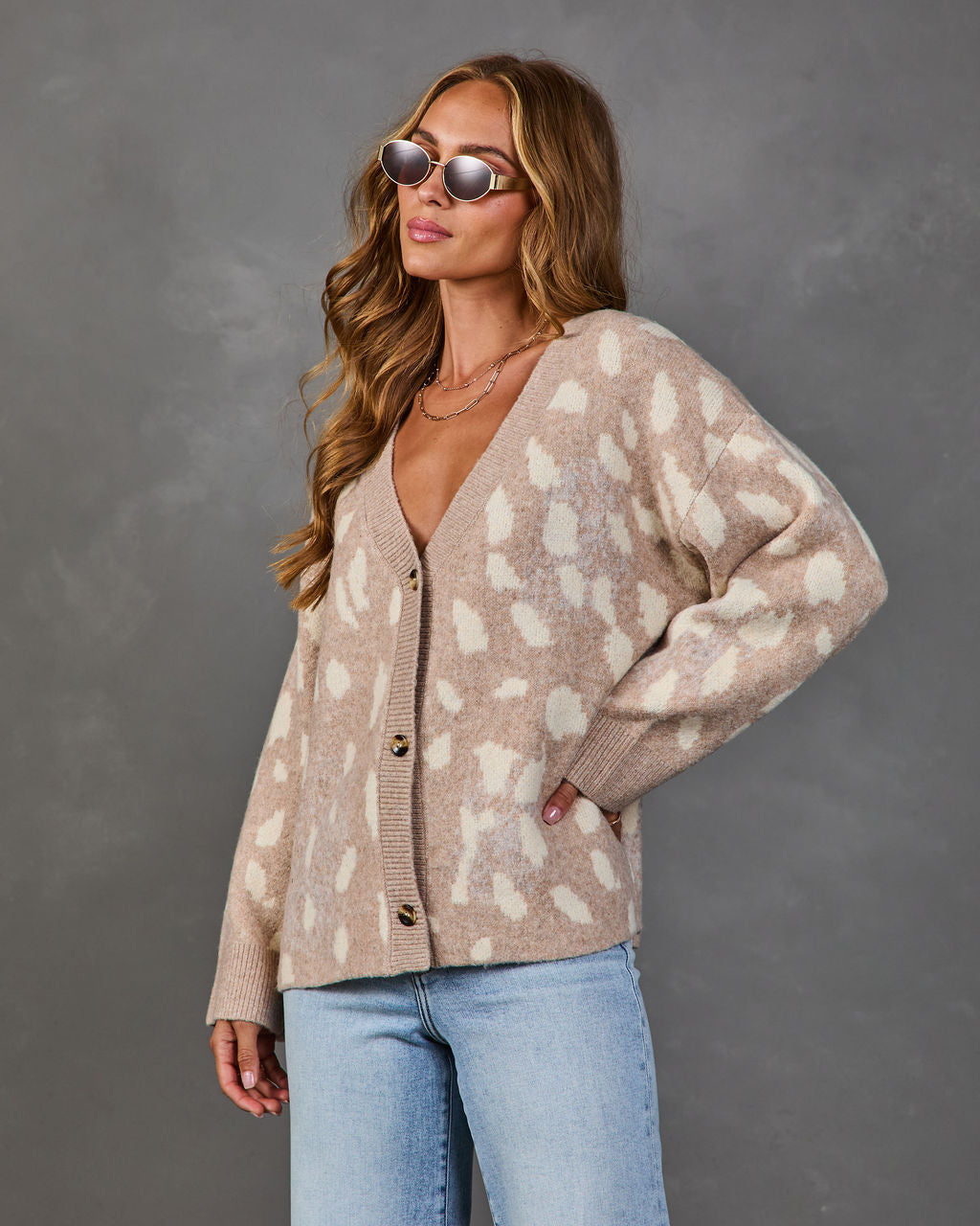 Gilet Femme en Maille à Imprimé Animal