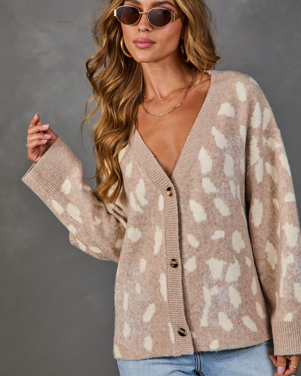 Gilet Femme en Maille à Imprimé Animal