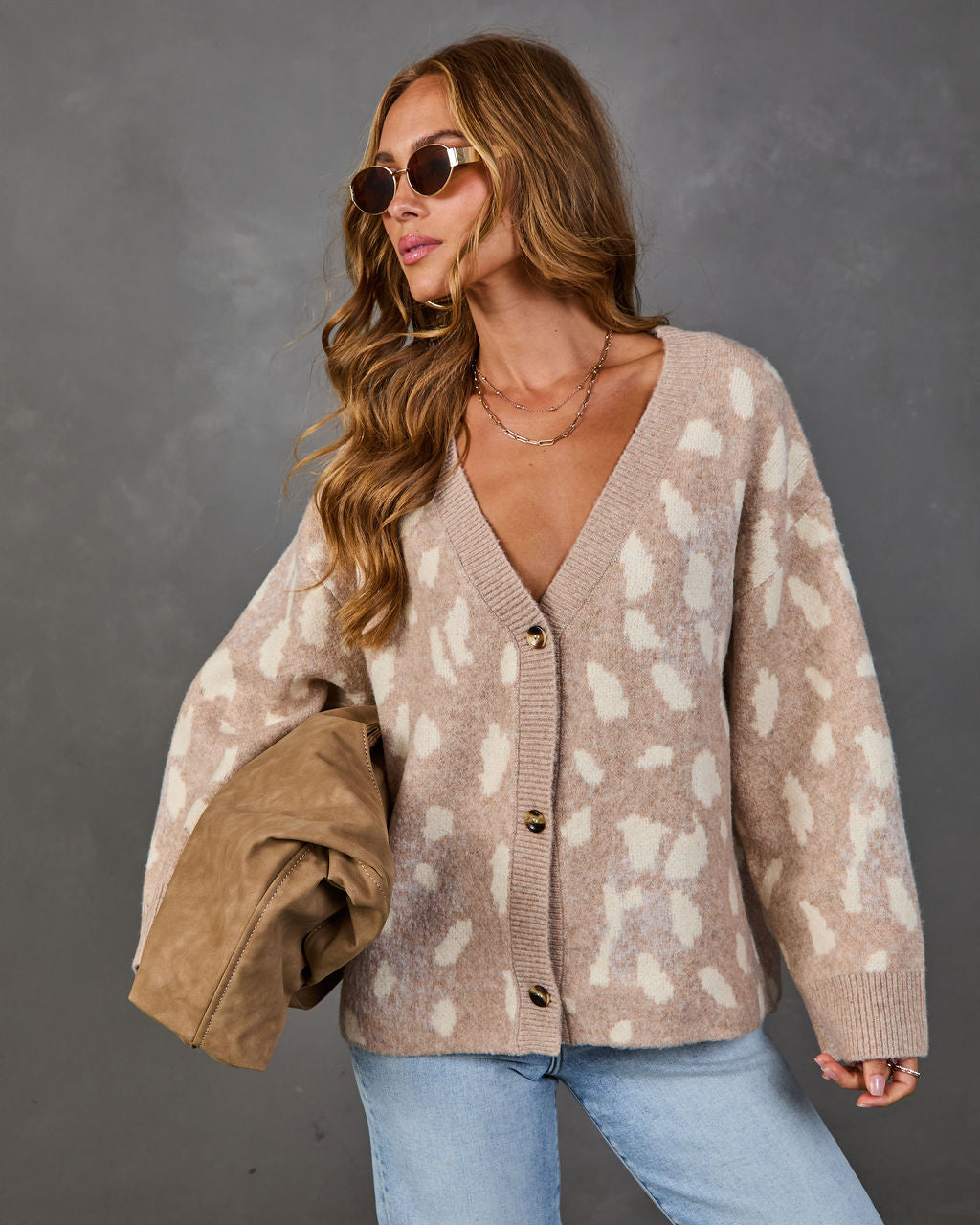 Gilet Femme en Maille à Imprimé Animal