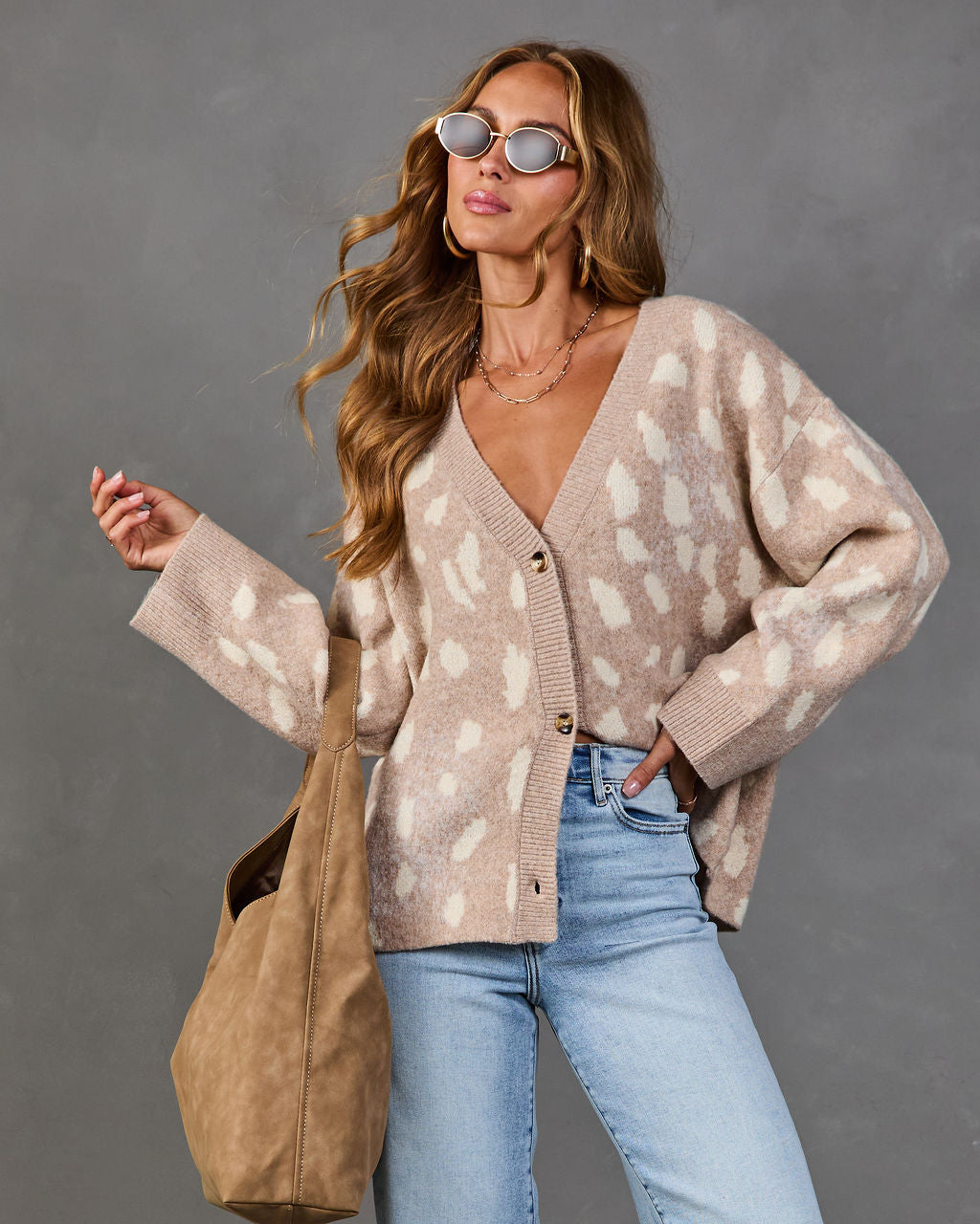 Gilet Femme en Maille à Imprimé Animal